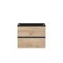 Vanité Sidney 24" Noir mat et chêne contemporain