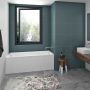 Baignoire à jupe en alcôve Sala I 60 po en acrylique blanc lustré avec drain à droite et dégagement de 5 5 po