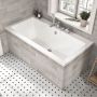Baignoire podium sans bride de carrelage Balla I 59 en acrylique 1/2 po en blanc lustré
