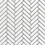 Mosaïque Herringbone White mat 12 po x 12 po