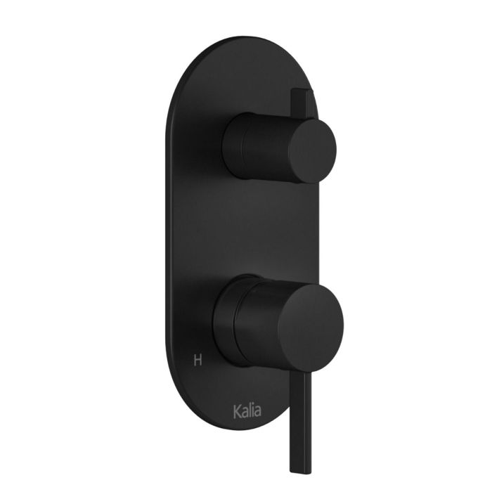 Finition pour valve à pression équilibrée Basico 1/2 po avec contrôle de volume et sélecteur 2 voies (cartouche incluse) Noir mat