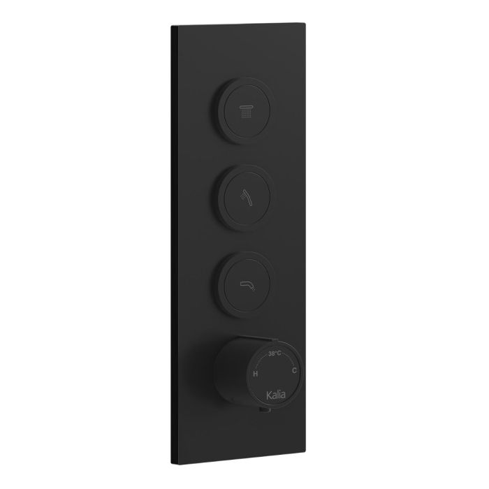 Finition pour valve Accent 1/2 po de type T/P Aquatonik™ à boutons-poussoirs 3 voies Noir mat