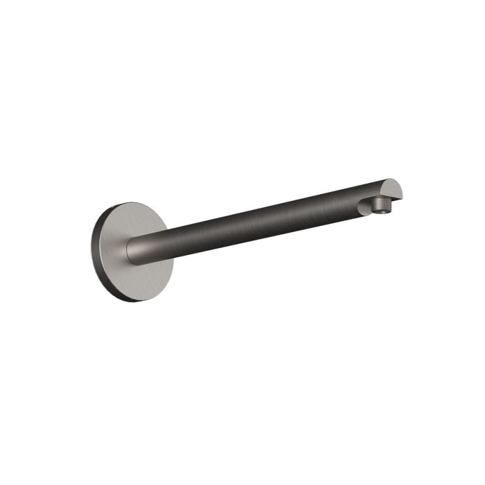 Premia Bras de douche mural 90° avec garniture ronde Moroka 16 po Nickel pur PVS