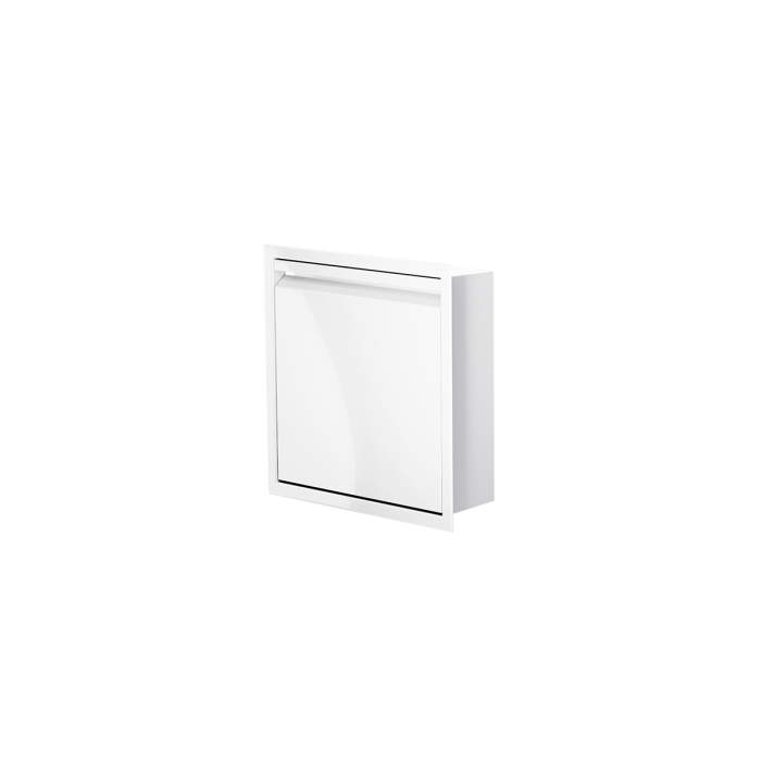 Niche de douche avec porte 12 po x 12 po blanc lustré