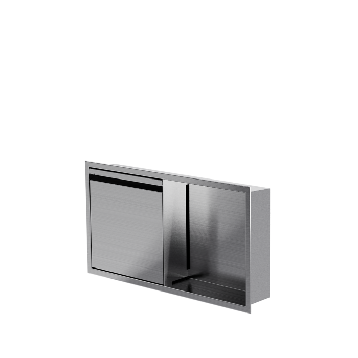 Niche de douche avec porte 12 po x 24 po acier inoxydable