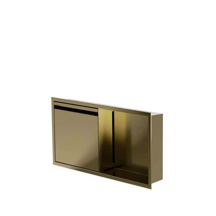 Niche de douche avec porte 12 po x 24 po PVD or