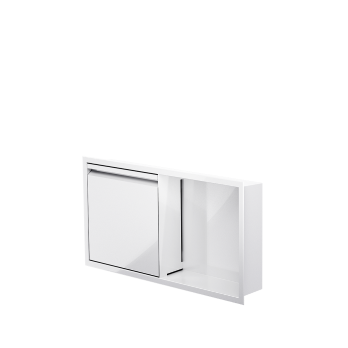 Niche de douche avec porte 12 po x 24 po blanc lustré