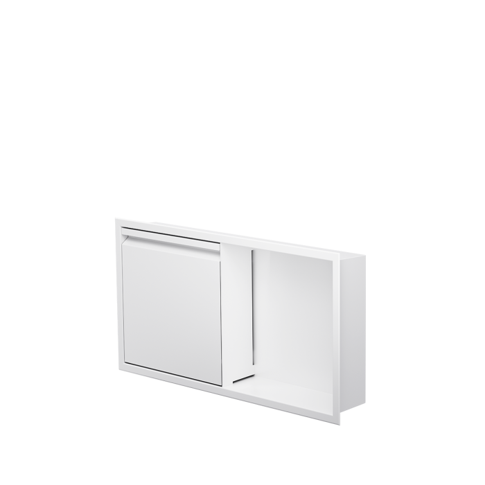 Niche de douche avec porte 12 po x 24 po blanc mat