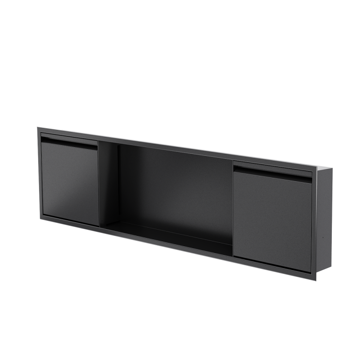 Niche de douche avec porte 12 po x 48 po noir mat