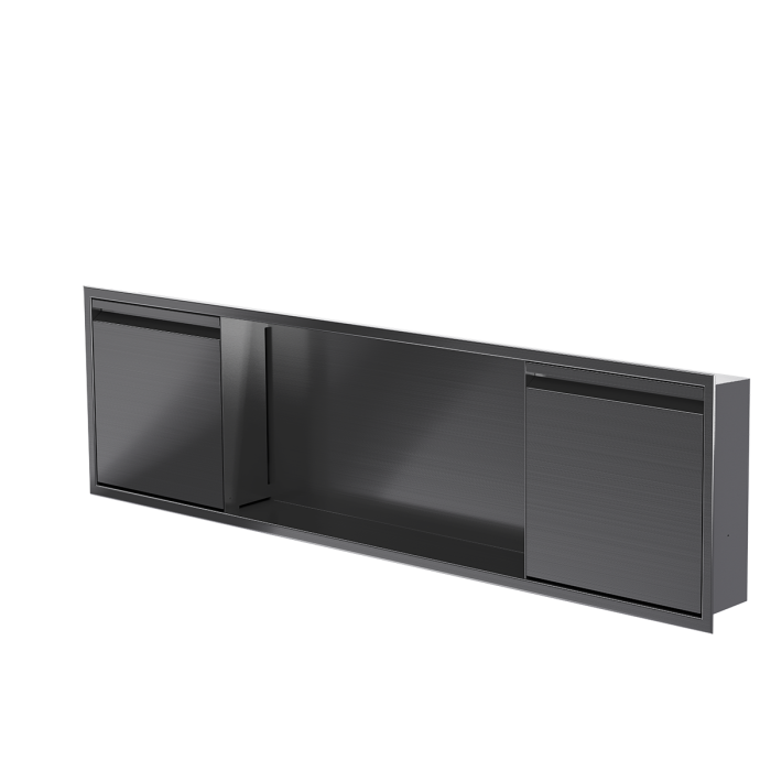 Niche de douche avec porte 12 po x 48 po PVD noir