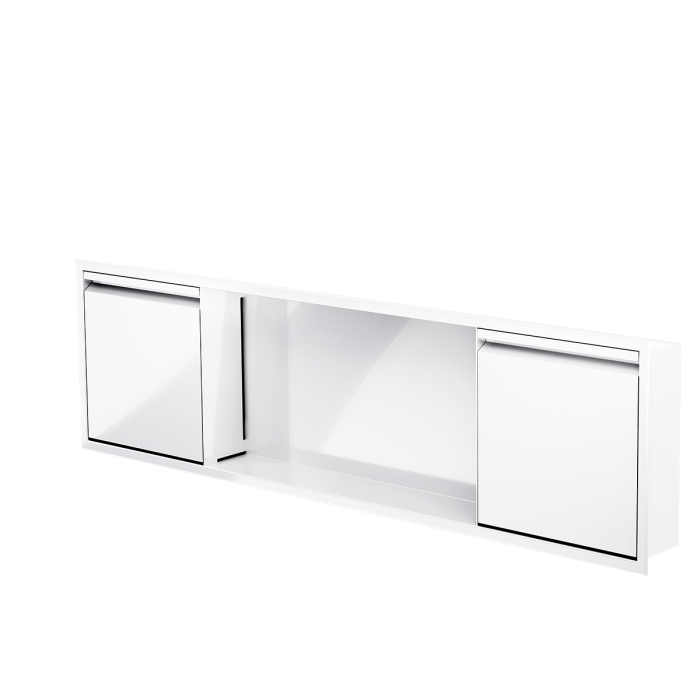 Niche de douche avec porte 12 po x 48 po blanc lustré