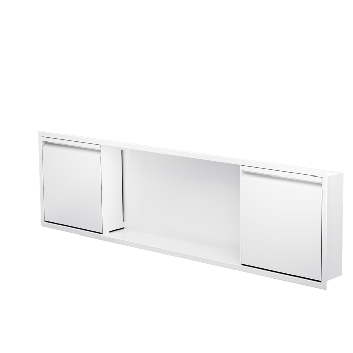 Niche de douche avec porte 12 po x 48 po blanc mat