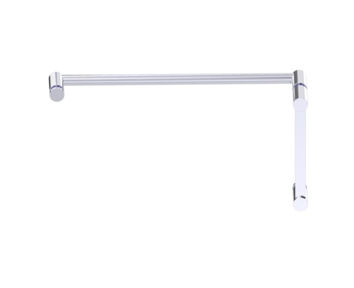 poignée de porte de douche décalée 8 po x 18 po PORTO 13770818 chrome poli