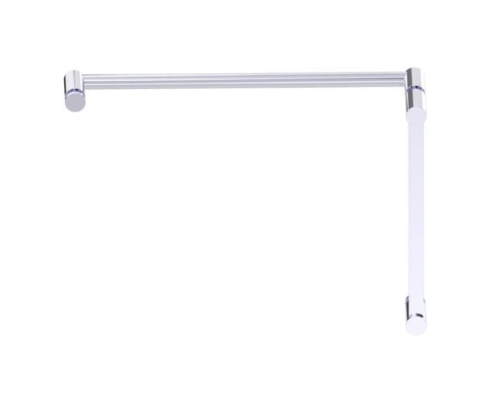 poignée de porte de douche décalée 12 po x 18 po PORTO 13771218 chrome poli