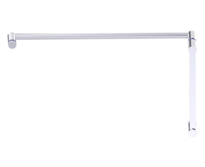 poignée de porte de douche décalée 12 po x 24 po PORTO 13771224 chrome poli