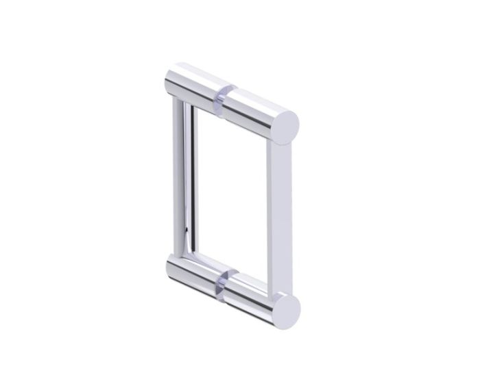 6 po poignée double pour porte de douche en verre PORTO 1377806 chrome poli