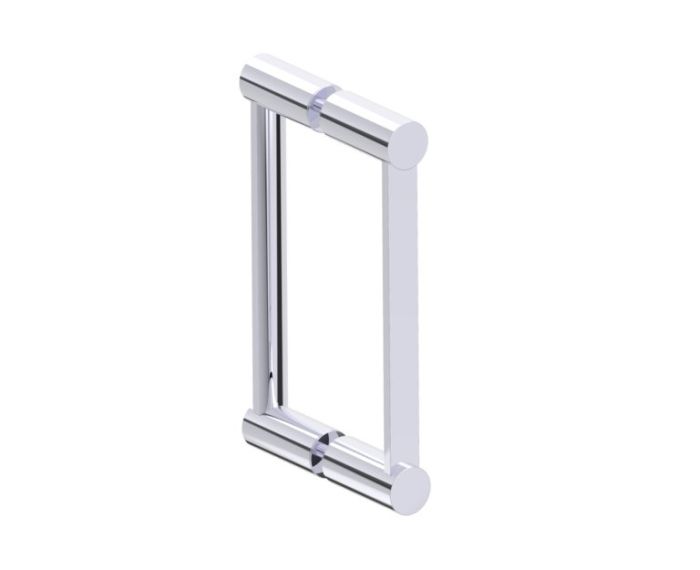 8 po poignée double pour porte de douche en verre PORTO 1377808 chrome poli