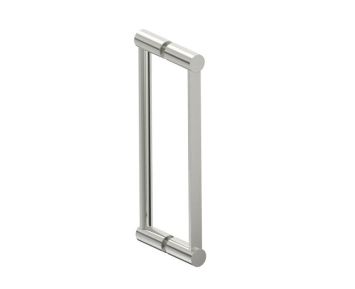 12 po poignée double pour porte de douche en verre PORTO 1377812 nickel brossé