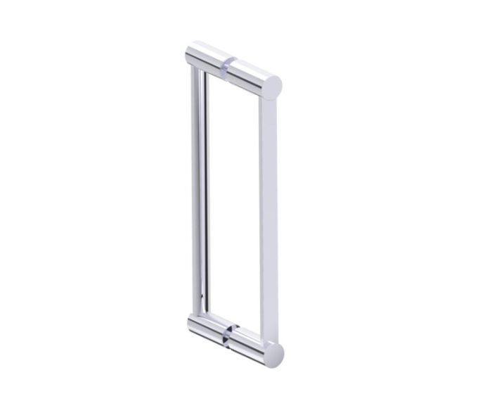 12 po poignée double pour porte de douche en verre PORTO 1377812 chrome poli