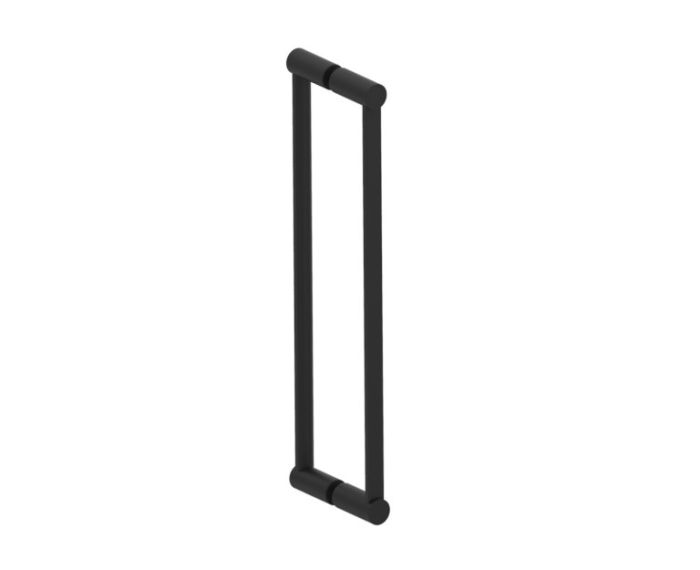 18 po poignée double pour porte de douche en verre PORTO 1377818 noir mat