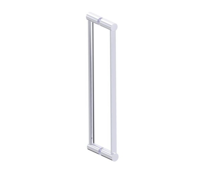 18 po poignée double pour porte de douche en verre PORTO 1377818 chrome poli