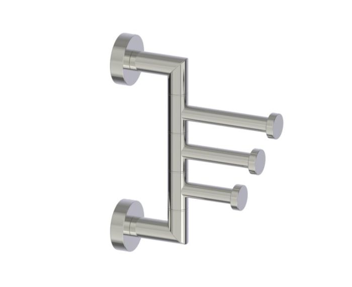 crochet à peignoir triple pivotant OSLO 144133 nickel poli