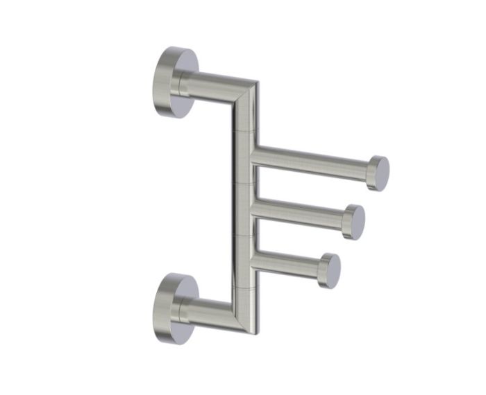 crochet à peignoir triple pivotant OSLO 144133 nickel brossé