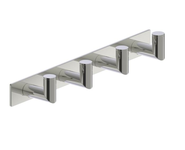 Quadruple Prong crochet à peignoir Deep OSLO 144134-4 nickel poli