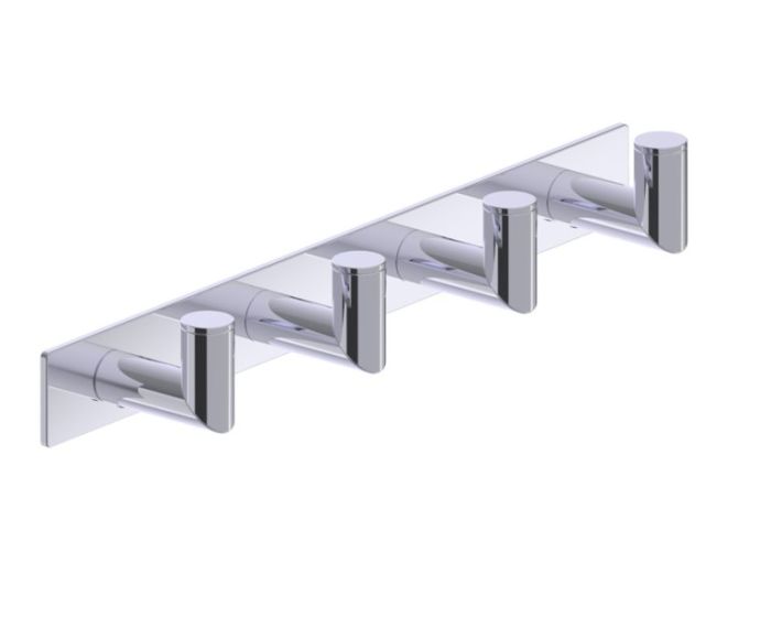 Quadruple Prong crochet à peignoir Deep OSLO 144134-4 chrome poli