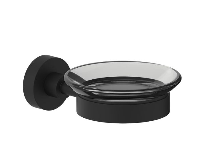 montage muraled porte-savon with Chrome Glass OSLO 144650 noir mat