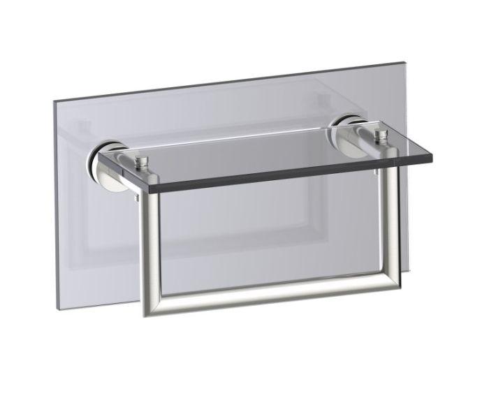 10 po tablette en verre avec barre à serviette traversant pour verre OSLO 144676TG nickel brossé