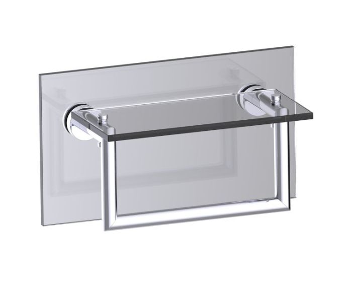 10 po tablette en verre avec barre à serviette traversant pour verre OSLO 144676TG chrome poli