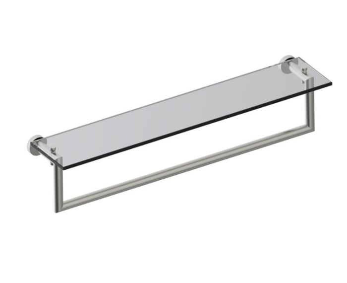 24 po tablette en verre avec barre à serviette OSLO 144678 nickel brossé