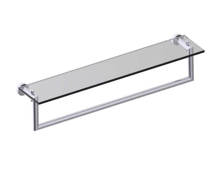24 po tablette en verre avec barre à serviette OSLO 144678 chrome poli