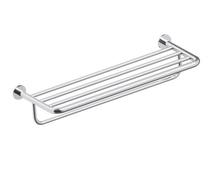 tablette porte-serviettes avec barre à serviette NICE 170442 nickel poli