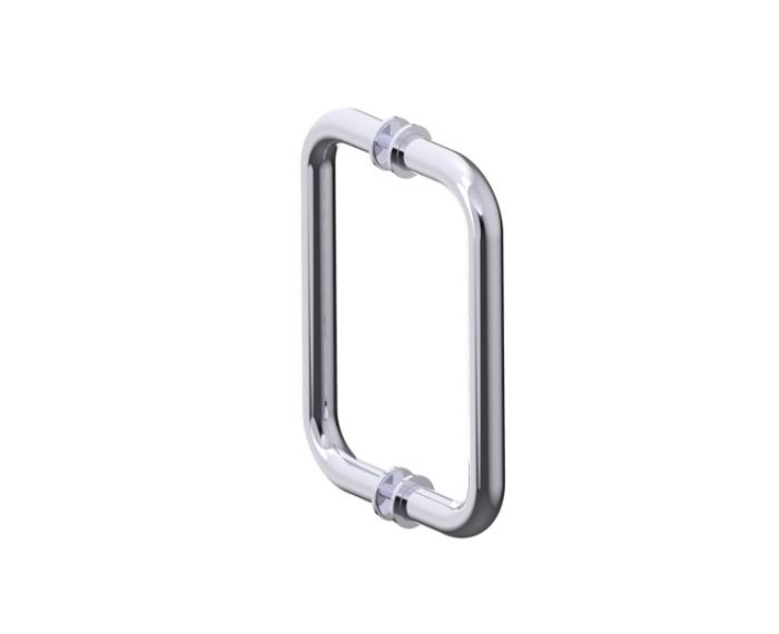 poignée double pour porte de douche 8 po NICE 1707808 chrome poli