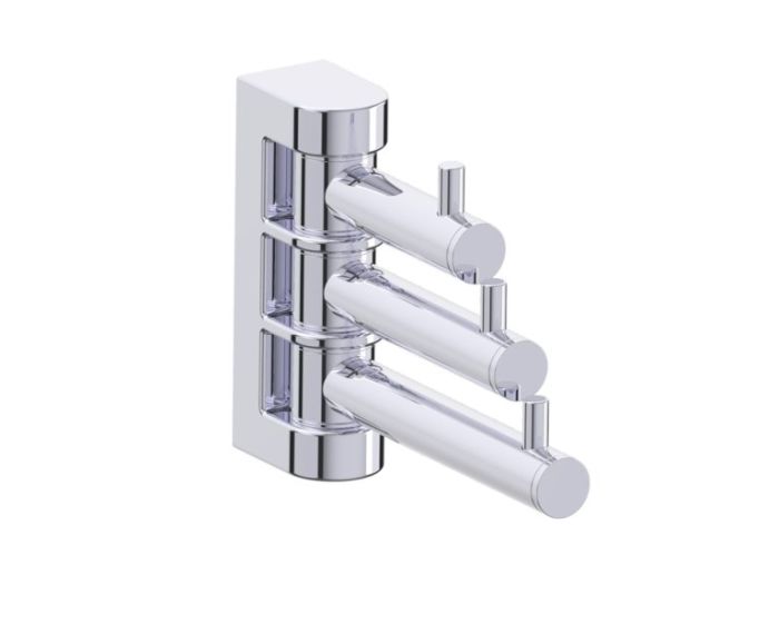 Triple Prong crochet à peignoir SEVILLE 188133 chrome poli