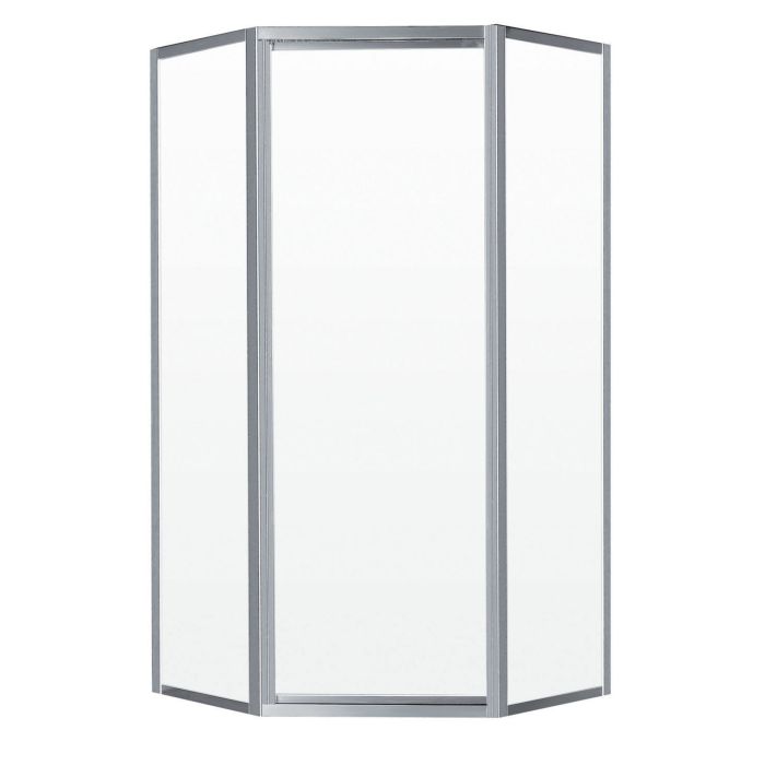 Douche Ovada Néo-angle Porte de à pivot 38 x 38 x 70 po 4 mm pour installation en coin avec verre clair et fini chrome