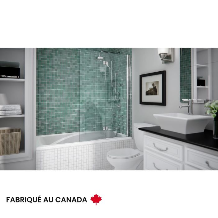 Velona 6032 BI Baignoire blanche alcôve en acrylique avec drain à gauche et système Whirlpool & Activ-air