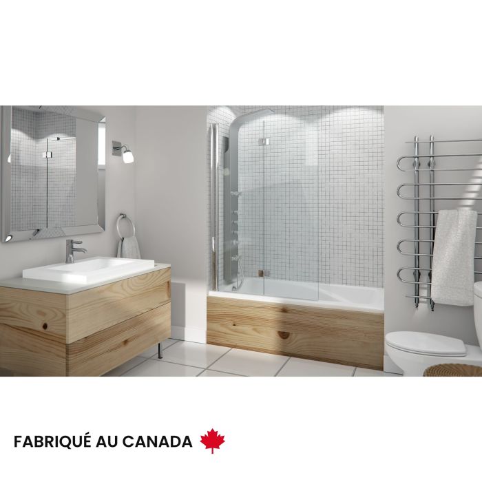 Juna 3060 BI Baignoire blanche alcôve en acrylique avec drain à gauche et système combiné