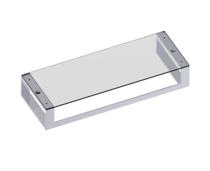 24 po Glass tablette porte-serviettes avec barre à serviette BERLIN 232672 chrome poli