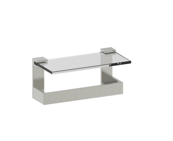 10 po tablette en verre avec barre à serviette BERLIN 232676 nickel brossé