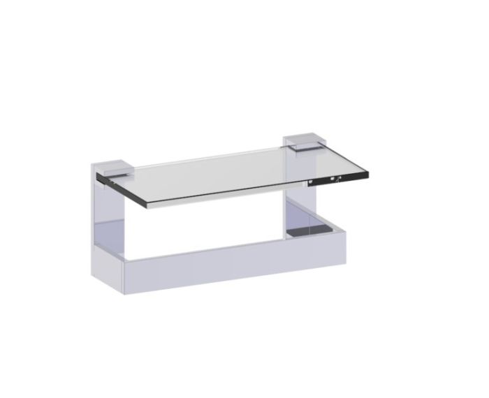 10 po tablette en verre avec barre à serviette BERLIN 232676 chrome poli
