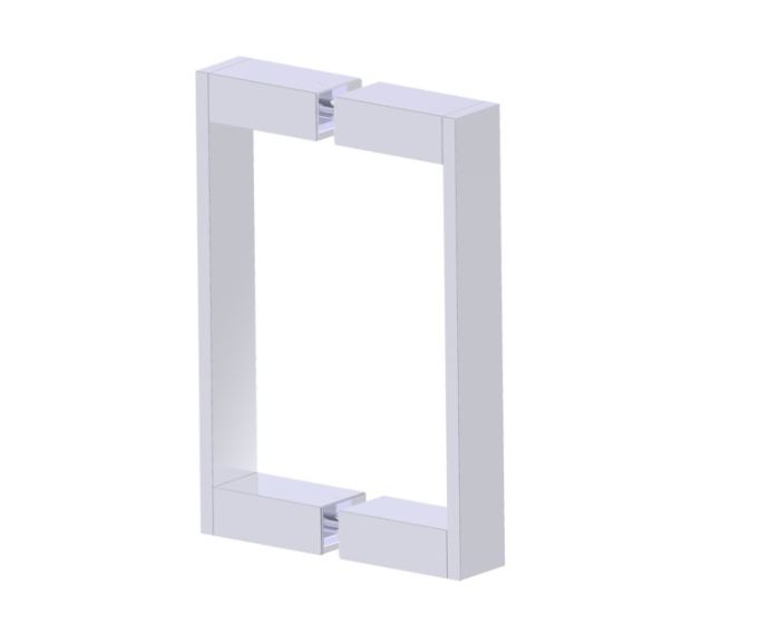 poignée double pour porte de douche 8 po BERLIN 2327808 chrome poli