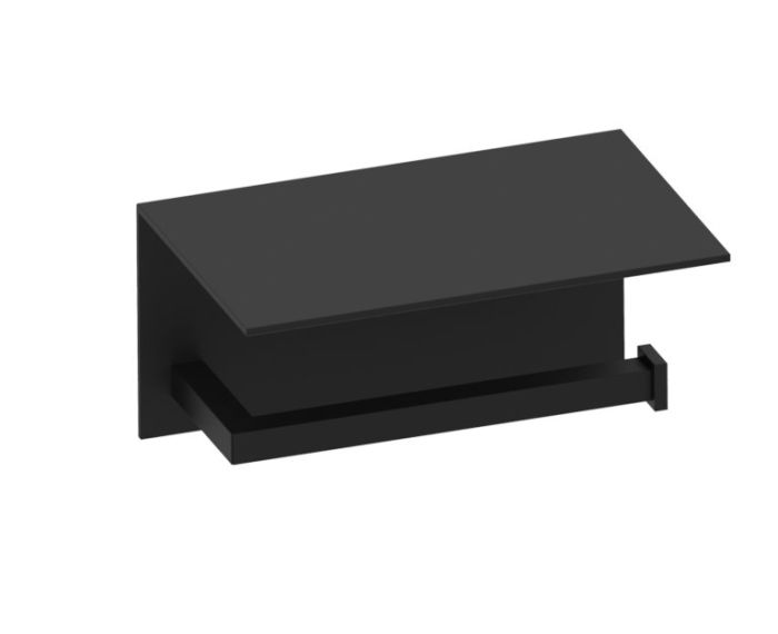 porte-papier hygiénique avec tablette LONDON 248159 noir mat