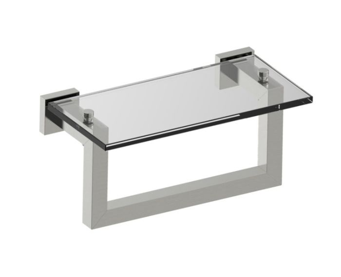 10 po tablette en verre avec barre à serviette LONDON 248676 noir mat