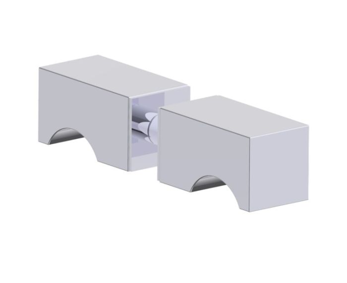 double poignée de porte de douche LONDON 2487502 chrome poli