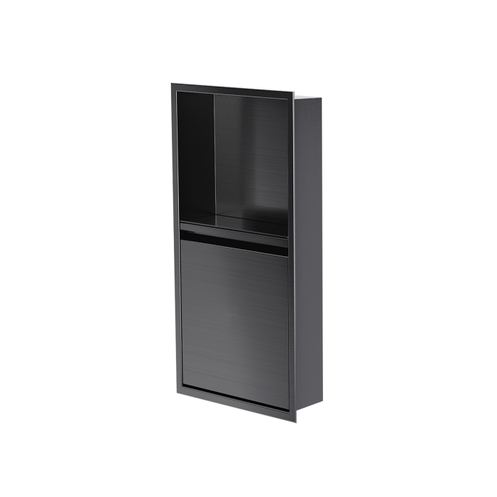 Niche de douche avec porte 24 po x 12 po PVD noir