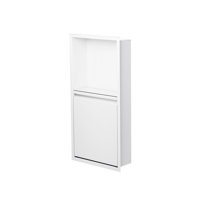 Niche de douche avec porte 24 po x 12 po blanc mat