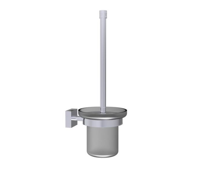 montage muraled ensemble brosse de toilette with verre givré MADRID 262610 chrome poli